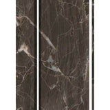 Benzara 3 Panel Marble Print Canvas Room Divider, Dark Brown BM26567 Brown Solid Wood, Canvas and Metal BM26567