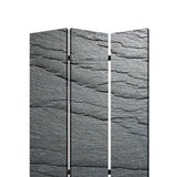 Benzara 3 Panel Canvas and Metal Frame Room Divider, Slate Gray BM26569 Gray Solid Wood, Canvas and Metal BM26569