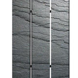 Benzara 3 Panel Canvas and Metal Frame Room Divider, Slate Gray BM26569 Gray Solid Wood, Canvas and Metal BM26569