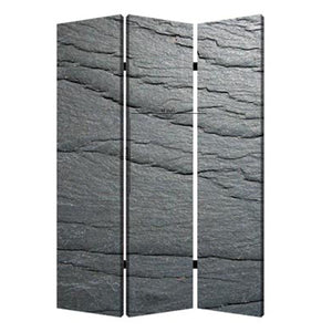 Benzara 3 Panel Canvas and Metal Frame Room Divider, Slate Gray BM26569 Gray Solid Wood, Canvas and Metal BM26569