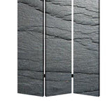 Benzara 3 Panel Canvas and Metal Frame Room Divider, Slate Gray BM26569 Gray Solid Wood, Canvas and Metal BM26569