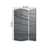 Benzara 3 Panel Canvas and Metal Frame Room Divider, Slate Gray BM26569 Gray Solid Wood, Canvas and Metal BM26569