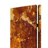 Benzara 3 Panel Marble Print Foldable Canvas Room Divider, Brown BM26573 Brown Solid Wood, Canvas and Metal BM26573