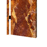 Benzara 3 Panel Marble Print Foldable Canvas Room Divider, Brown BM26573 Brown Solid Wood, Canvas and Metal BM26573