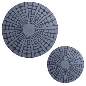 Benzara Round Shape Sandstone Wall Decor with Stardust Pebble, Small, Gray BM26633 Gray Sandstone BM26633