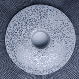 Benzara Round Dual Layer Glass and Sandstone Wall Decor, Large, Gray BM26639 Gray Sandstone and Glass BM26639