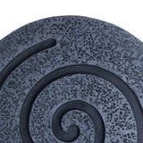 Benzara Round Sandstone and Glass Wall Decor with Spiral Design, Large, Gray BM26642 Gray Sandstone and Glass BM26642