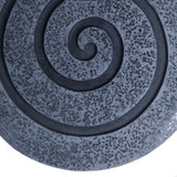 Benzara Round Sandstone and Glass Wall Decor with Spiral Design, Large, Gray BM26642 Gray Sandstone and Glass BM26642