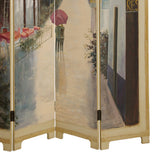 Benzara Wooden Screen with Artwork of Hand Painted Paris Promenade, Multicolor BM26652 Multicolor Wood BM26652