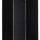 Benzara Wooden Foldable 3 Panel Room Divider with Streamline Design, Black BM26678 Black Soft Wood BM26678