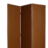 Benzara Wooden Foldable 3 Panel Room Divider with Streamline Design, Dark Brown BM26679 Brown Wood BM26679