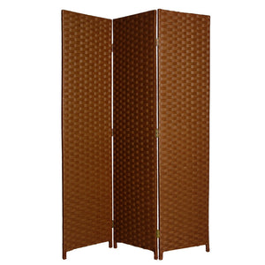 Benzara Wooden Foldable 3 Panel Room Divider with Streamline Design, Dark Brown BM26679 Brown Wood BM26679