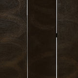 Benzara Foldable 3 Panel Canvas Room Divider with Swirl Details, Dark Brown BM26687 Brown Wood and Fabric BM26687