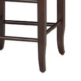 Benzara Rush Woven Wooden Frame Counter Stool with Saber Legs, Beige and Dark Brown BM61435 Brown and Beige Solid Wood and Rush BM61435