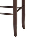 Benzara Rush Woven Wooden Frame Barstool with Saber Legs, Beige and Dark Brown BM61436 Brown and Beige Solid Wood and Rush BM61436