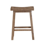 Benzara Wooden Frame Saddle Seat Counter Height Stool with Angled Legs, Gray BM61441 Gray Solid Wood BM61441