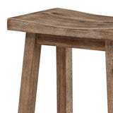 Benzara Wooden Frame Saddle Seat Counter Height Stool with Angled Legs, Gray BM61441 Gray Solid Wood BM61441