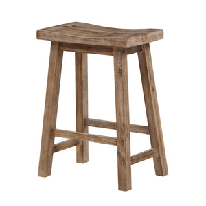 Benzara Wooden Frame Saddle Seat Counter Height Stool with Angled Legs, Gray BM61441 Gray Solid Wood BM61441