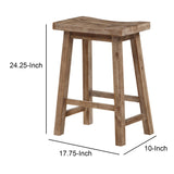 Benzara Wooden Frame Saddle Seat Counter Height Stool with Angled Legs, Gray BM61441 Gray Solid Wood BM61441