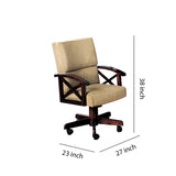 Benzara Upholstered Arm Game Chair , Brown BM68943 Brown FABRIC BM68943