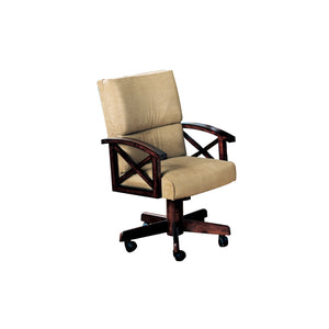 Benzara Upholstered Arm Game Chair , Brown BM68943 Brown FABRIC BM68943