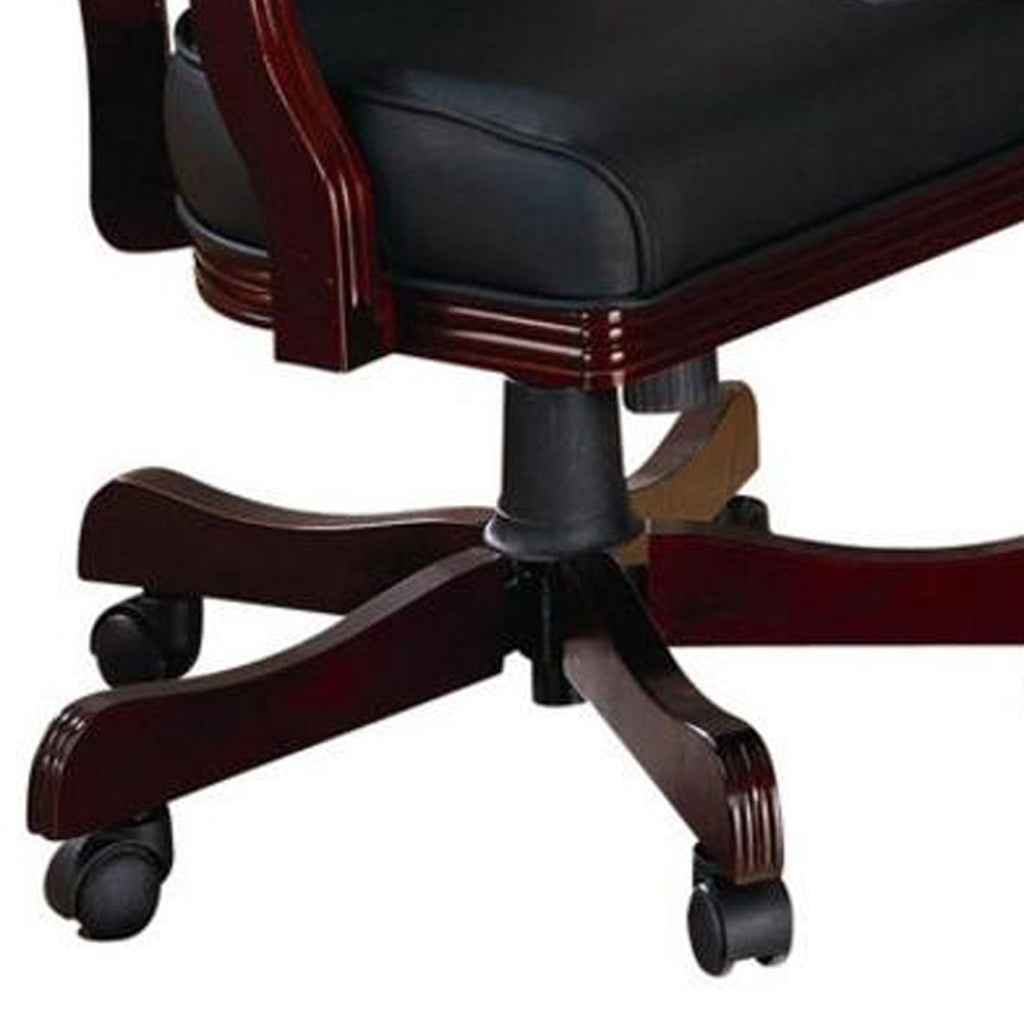 Benzara Expedient Upholstered Arm Game Chair, Green And Brown BM68949 Green And Brown WOOD SOLIDS BM68949