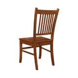 Benzara Slat Back Mission Style Wooden Side Chair, Brown, Set of 2 BM68967 Brown Wood BM68967