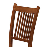 Benzara Slat Back Mission Style Wooden Side Chair, Brown, Set of 2 BM68967 Brown Wood BM68967