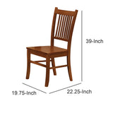 Benzara Slat Back Mission Style Wooden Side Chair, Brown, Set of 2 BM68967 Brown Wood BM68967