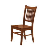 Benzara Slat Back Mission Style Wooden Side Chair, Brown, Set of 2 BM68967 Brown Wood BM68967