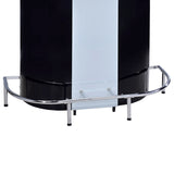 Benzara Contemporary Bar Unit with Frosted Glass Top, White And Black BM68975 White And Black METAL BM68975