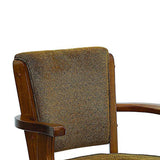 Benzara Cozy Upholstered Arm Game Chair, Brown BM68983 Brown WOOD SOLIDS BM68983