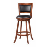 Benzara Contemporary 29" Bar Stool with Upholstered Seat, Brown ,Set of 2 BM69022 Brown Wood BM69022