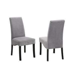 Benzara Comfy Wooden Dining Chair, Gray And Black, Set of 2 BM69028 Gray And Black Wood BM69028