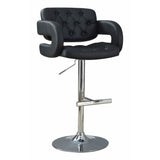 Benzara Contemporary Adjustable Height Barstool, Black BM69047 Black Metal/Upholstery BM69047