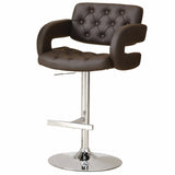 Benzara Comfortable Adjustable Height Barstool, Brown BM69048 Brown Metal/Upholstery BM69048