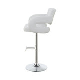 Benzara Modern Style Adjustable Height Bar Stool, White BM69049 White Metal/Upholstery BM69049