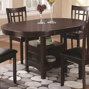 Benzara Wooden Dining Table With Storage Compartment, Espresso Brown BM69083 Brown Wood BM69083