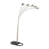 Benzara Modern Floor Lamp with black bottom base, Chrome BM69257 Black and Chrome Metal BM69257