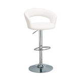 Contemporary Faux Leather Bar Stool, White