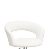 Benzara Contemporary Faux Leather Bar Stool, White BM69363 Chrome & White METAL BM69363