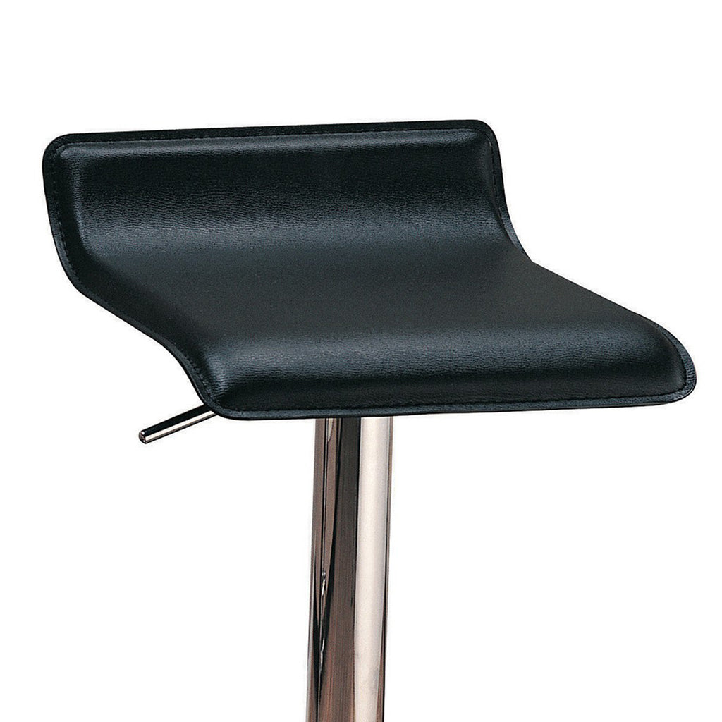 Benzara Contemporary Backless Seat Bar Stool, Black ,Set of 2 BM69372 Chrome,Black METAL BM69372