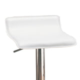 Benzara Contemporary Backless Seat Bar Stool, White ,Set of 2 BM69373 Chrome,White METAL BM69373