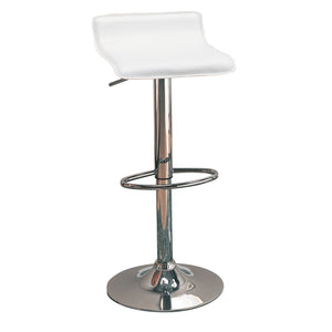 Benzara Contemporary Backless Seat Bar Stool, White ,Set of 2 BM69373 Chrome,White METAL BM69373