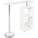 White Bar Table with functional Storage