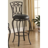 Benzara Metal Barstool with Black Faux Leather Seat BM69402 Black Metal & leather BM69402