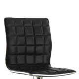 Benzara Waffle Adjustable Swivel Bar Stool, Black ,Set of 2 BM69403 Black  BM69403