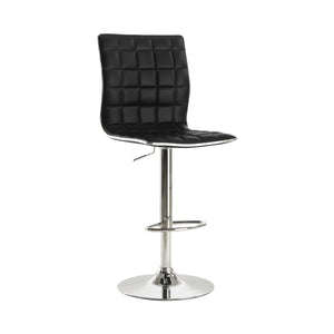 Benzara Waffle Adjustable Swivel Bar Stool, Black ,Set of 2 BM69403 Black  BM69403