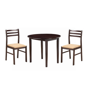 Benzara Transitional Style 3 Piece Wooden Dining Table and Chair Set, Brown BM69410 Brown Wood BM69410