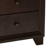 Benzara 2 Drawer Wooden Nightstand with Faux Marble Top, Cappuccino Brown BM69435 Brown Wood BM69435